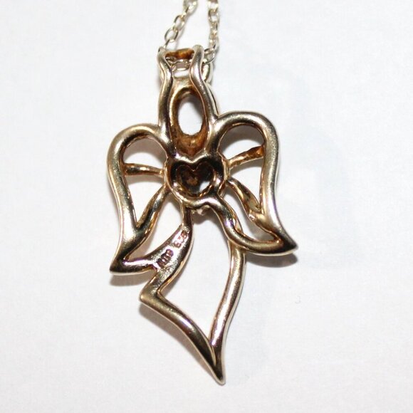 Sterling silver Gold Tone Angel Necklace - Picture 2 of 7